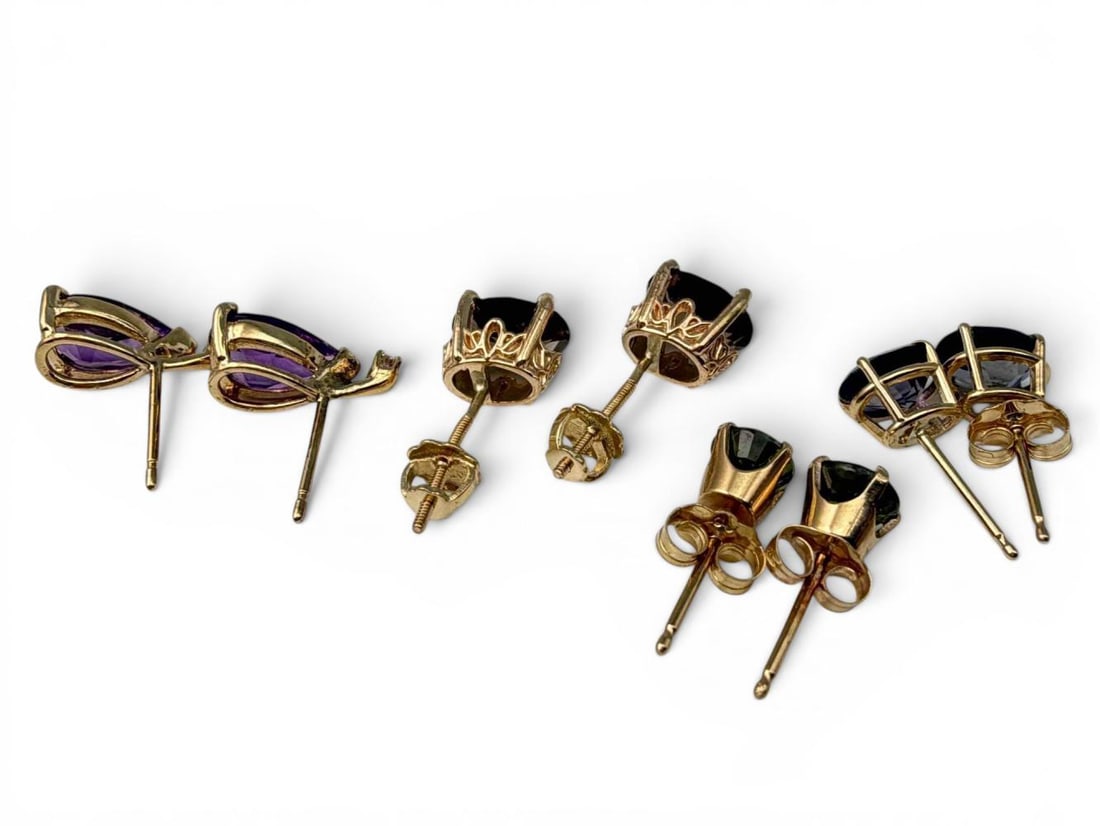 14K Gem Set Earrings - 9