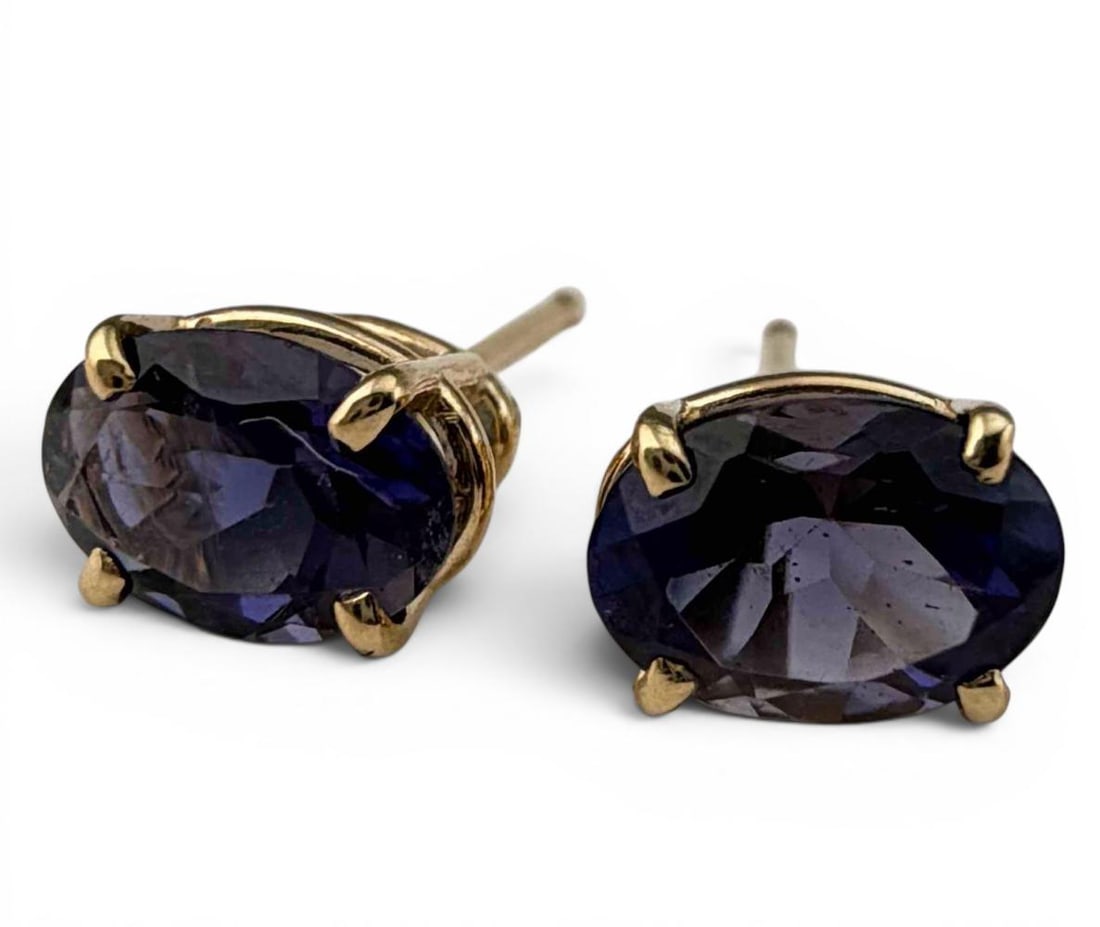 14K Gem Set Earrings - 7