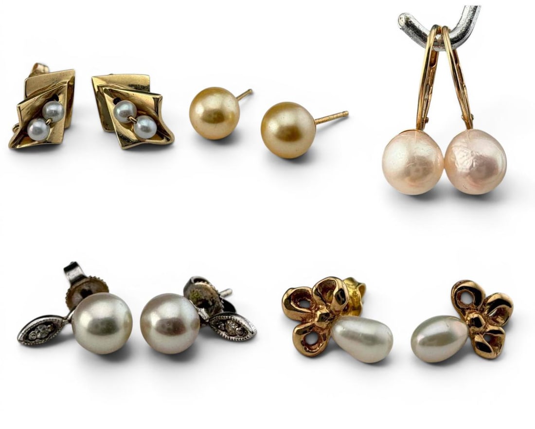 14K Gold Pearl Earrings (1 of 9)