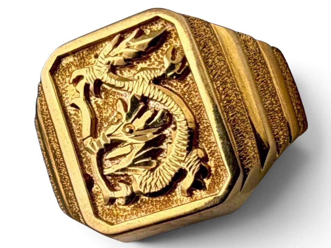 20K Gold Dragon Ring - 2