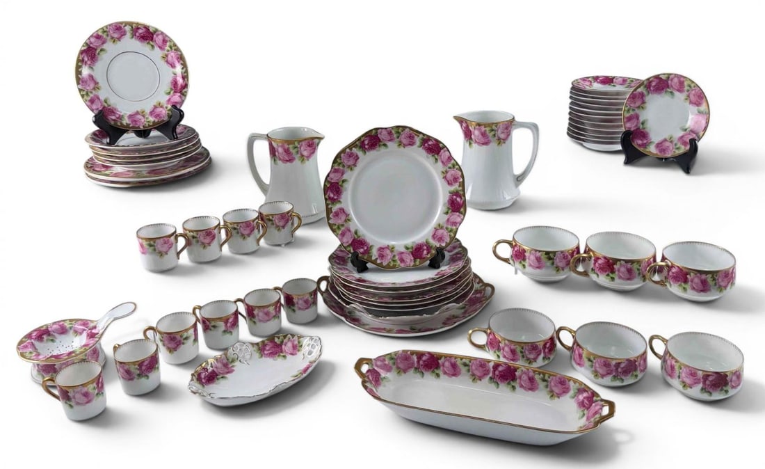 Rosenthal "Cacilie" Rose Pattern Porcelain Partial Tea Service (1 of 19)