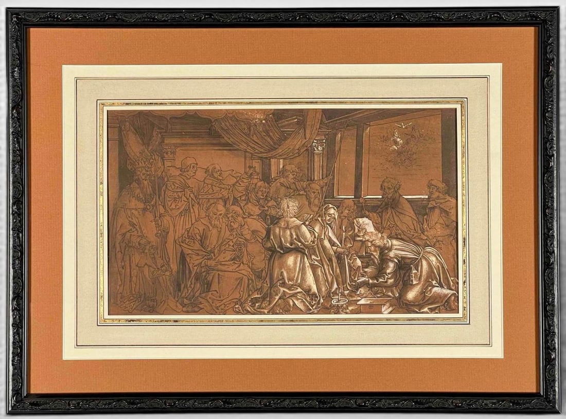 German Hand Painted Etching - 2