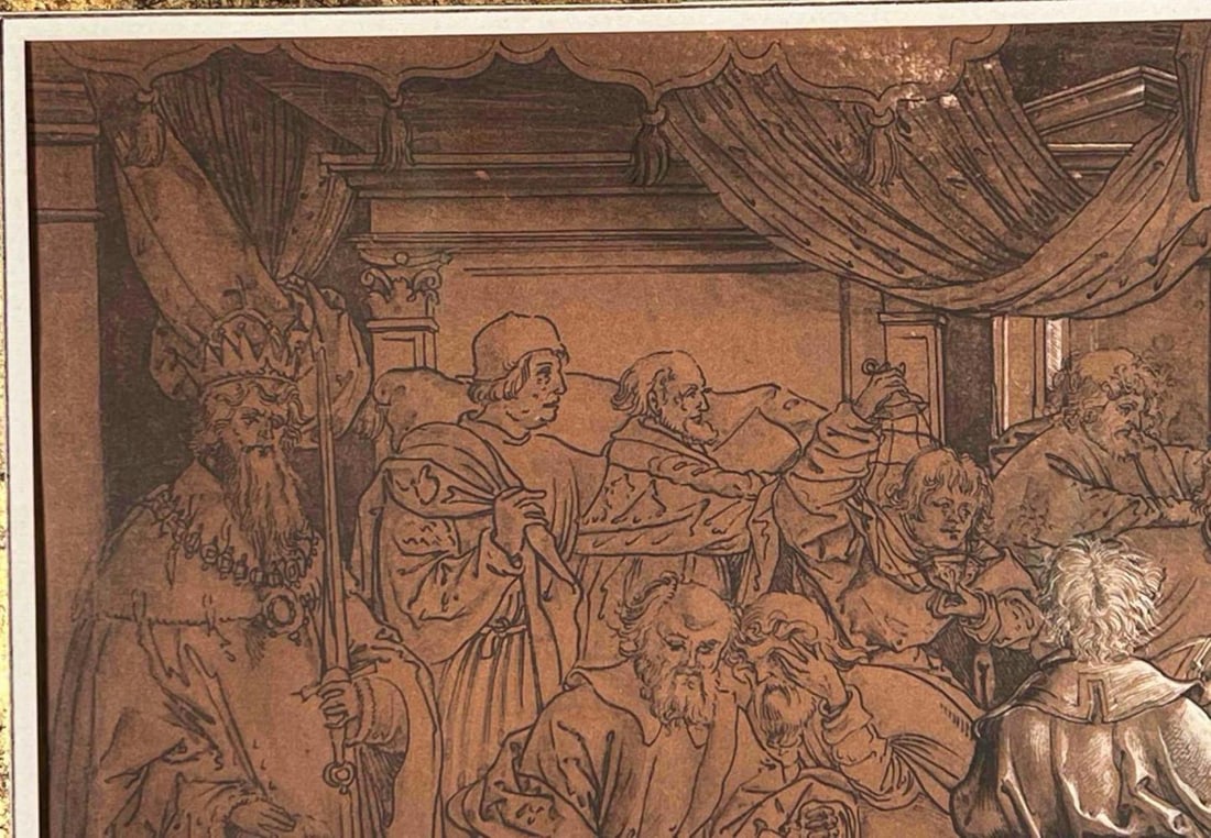 German Hand Painted Etching - 3