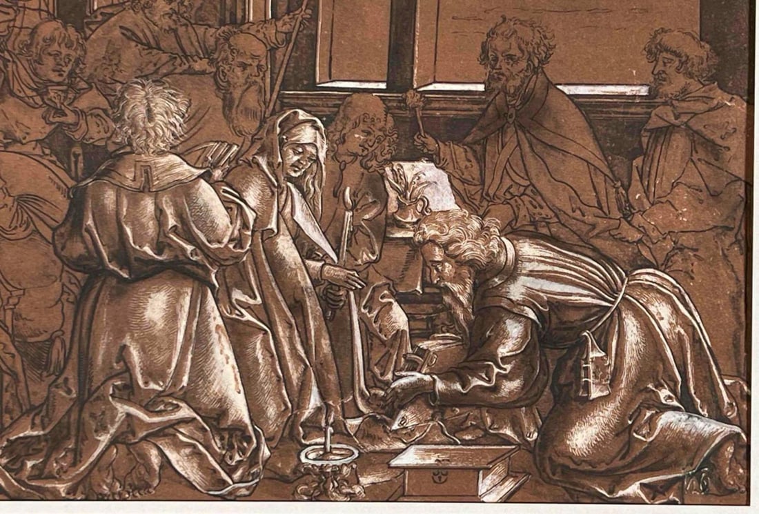 German Hand Painted Etching - 6