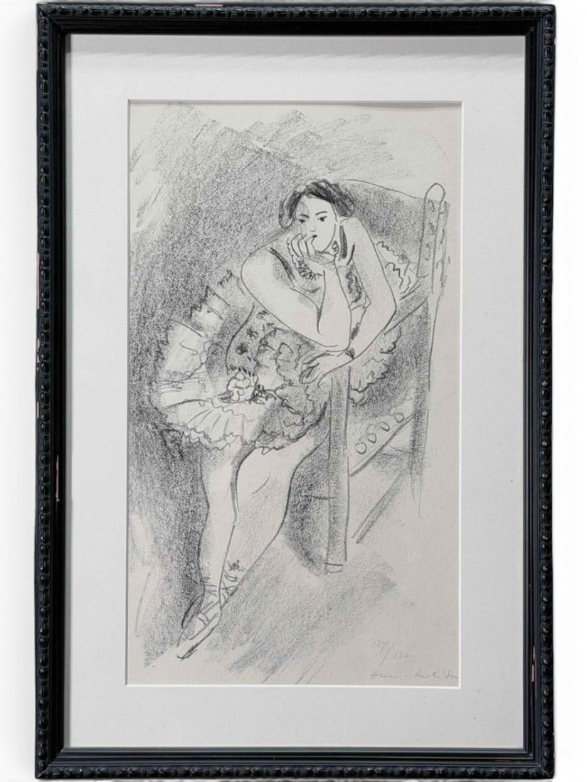 Henri Matisse (French, 1869-1954), Ten Dancers, Signed Print: Henri Matisse (French, 1869-1954), Ten Dancers, Signed Print. Pencil signed, lower right. Edition 127/130. Frame approximately 23.5H x 15.75W x 0.62D in. Sight approximately 18.0H x 10.25W in. ALL CRE