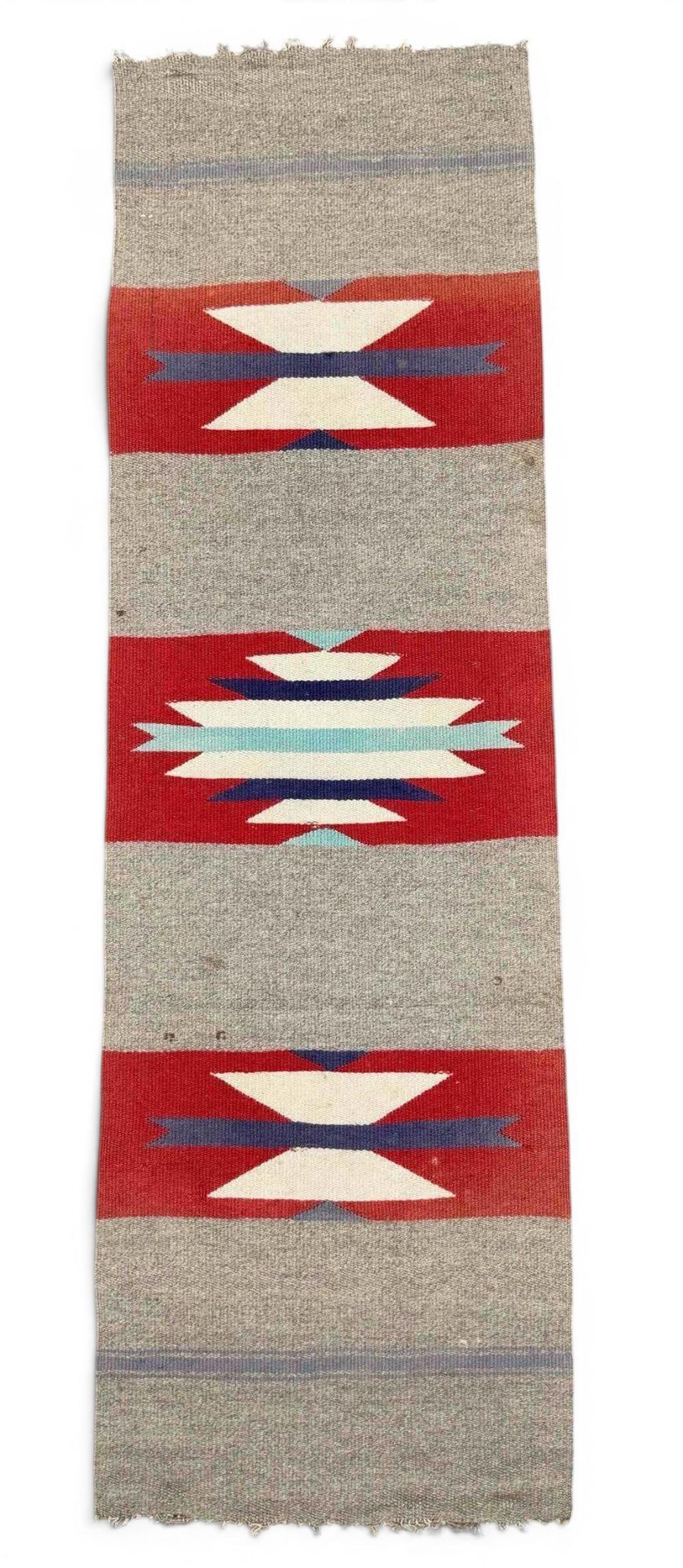 Older Mexican Wool Runner Rug - 2