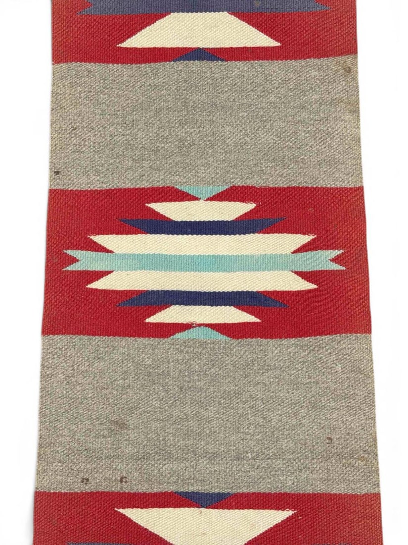 Older Mexican Wool Runner Rug - 4
