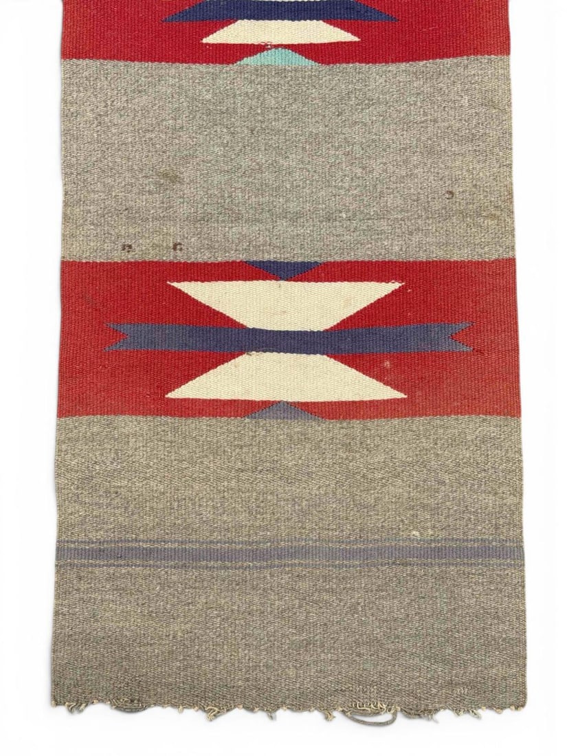 Older Mexican Wool Runner Rug - 5
