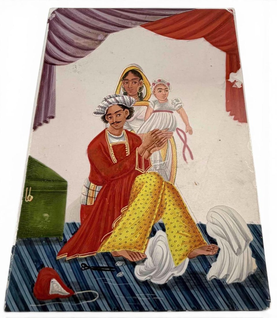 Pair Of Indian Company School Paintings On Mica (1 of 7)