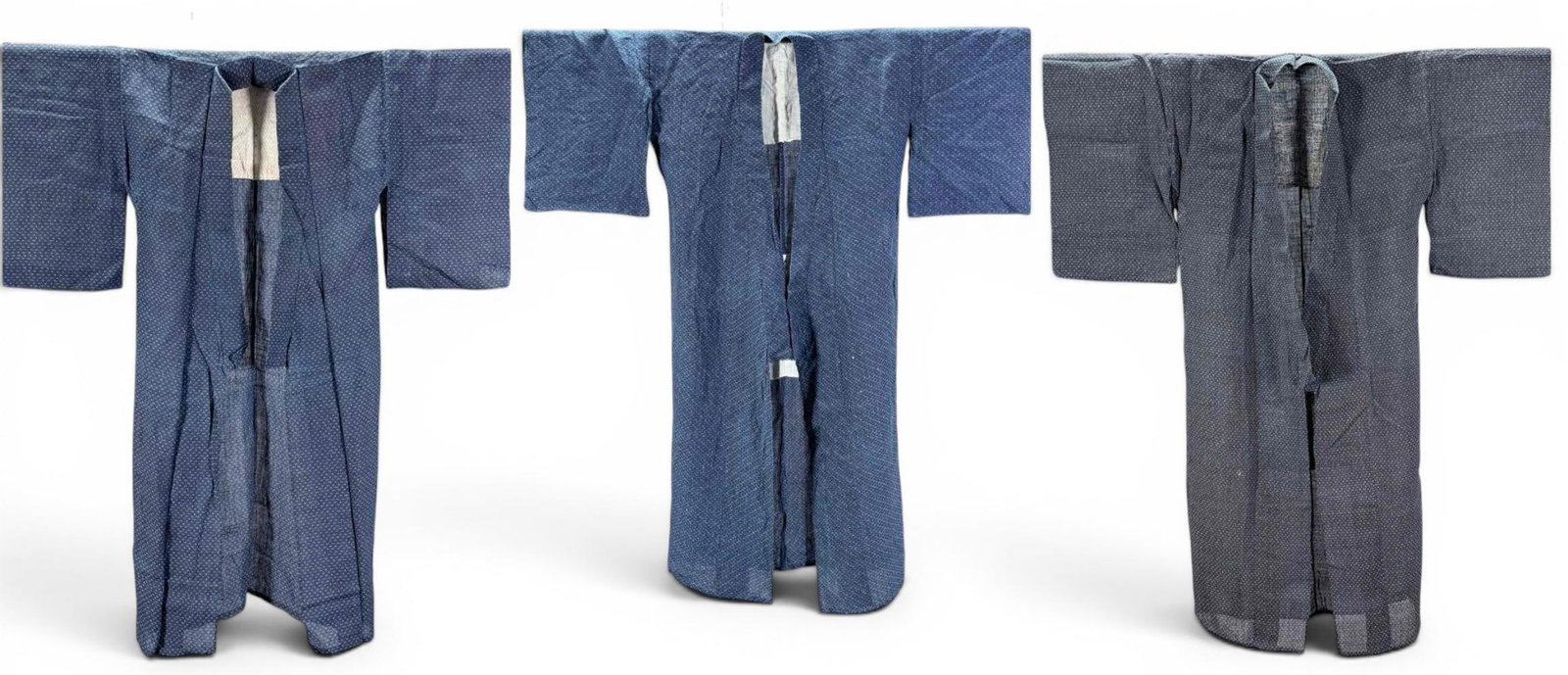 Three Older Japanese Indigo Kasuri Kimonos (1 of 16)