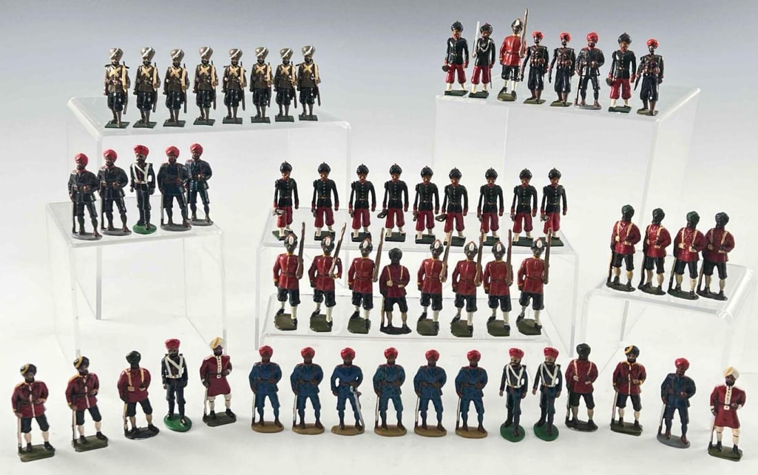 Grouping Of Lead Toy Soldiers, British India, King Cast, Authenticast, & Blenheim Military Models: Grouping Of Lead Toy Soldiers, British India, King Cast, Authenticast, & Blenheim Military Models. Includes: Blenheim Military Models 29th Bombay Infantry 1897, B68, (11) soldiers; King Cast, Wales, 3