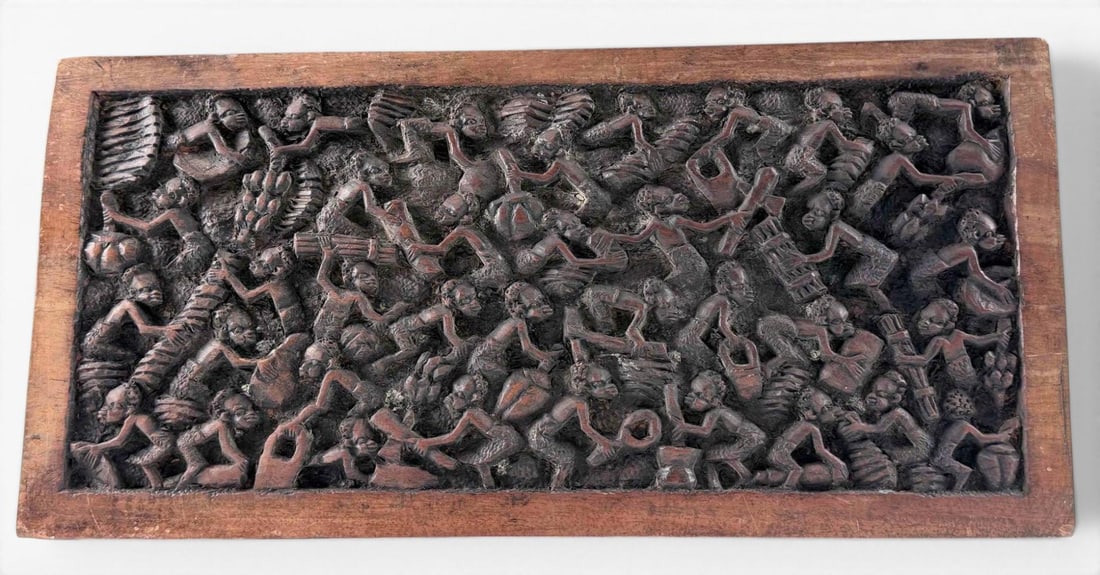 African Carved Hardwood Figural Panel (1 of 9)