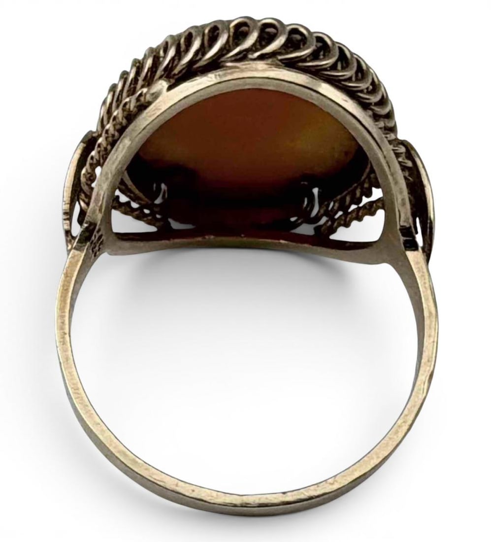 14K Shell Cameo Ring - 4
