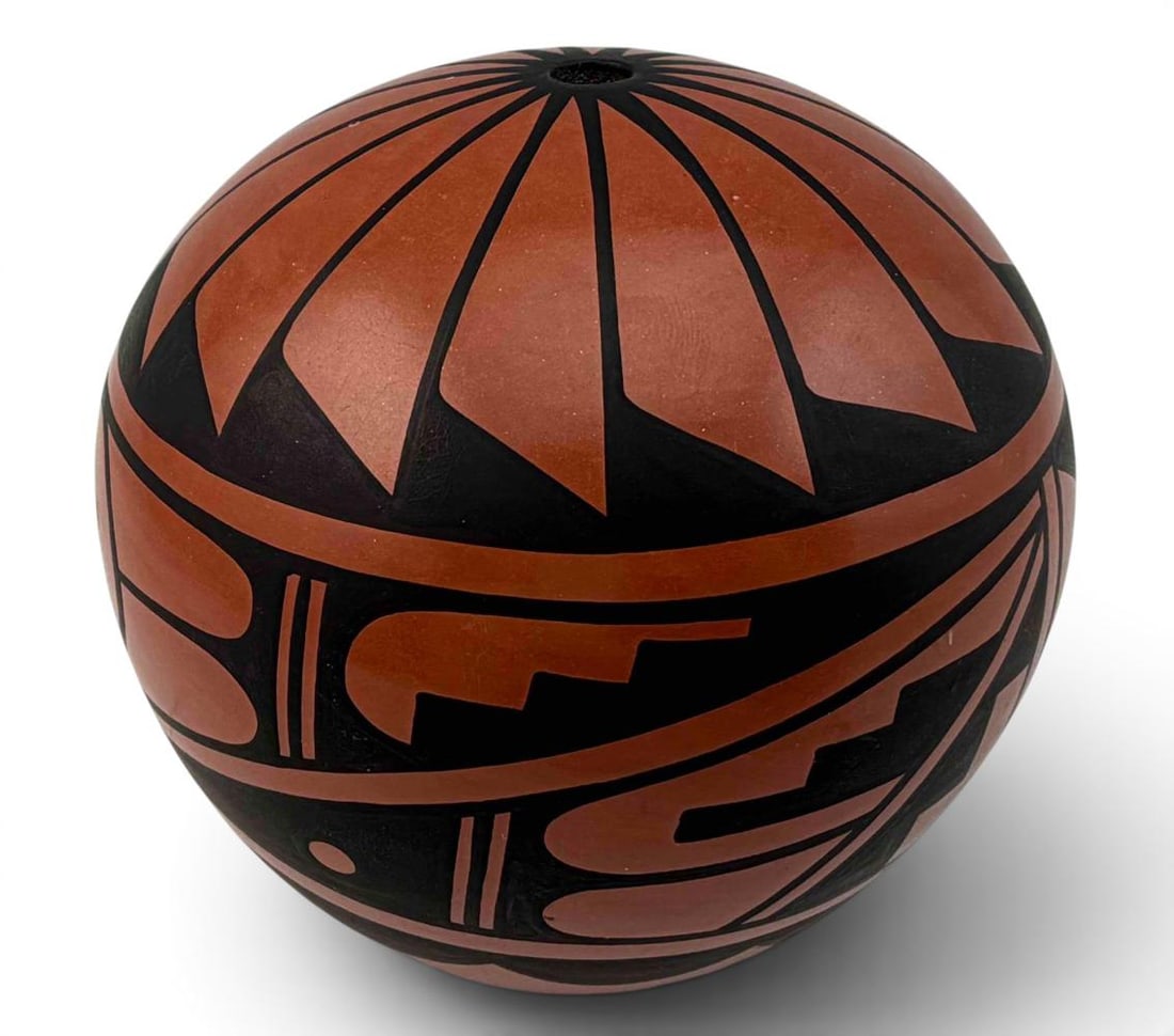 M.H. Luketto, Jemez Pueblo Pottery Seed Jar: M.H. Luketto, Jemez Pueblo Pottery Seed Jar. Signed "M.H. Luketto Jemez." Approximately 3.85H x 4.0W in.