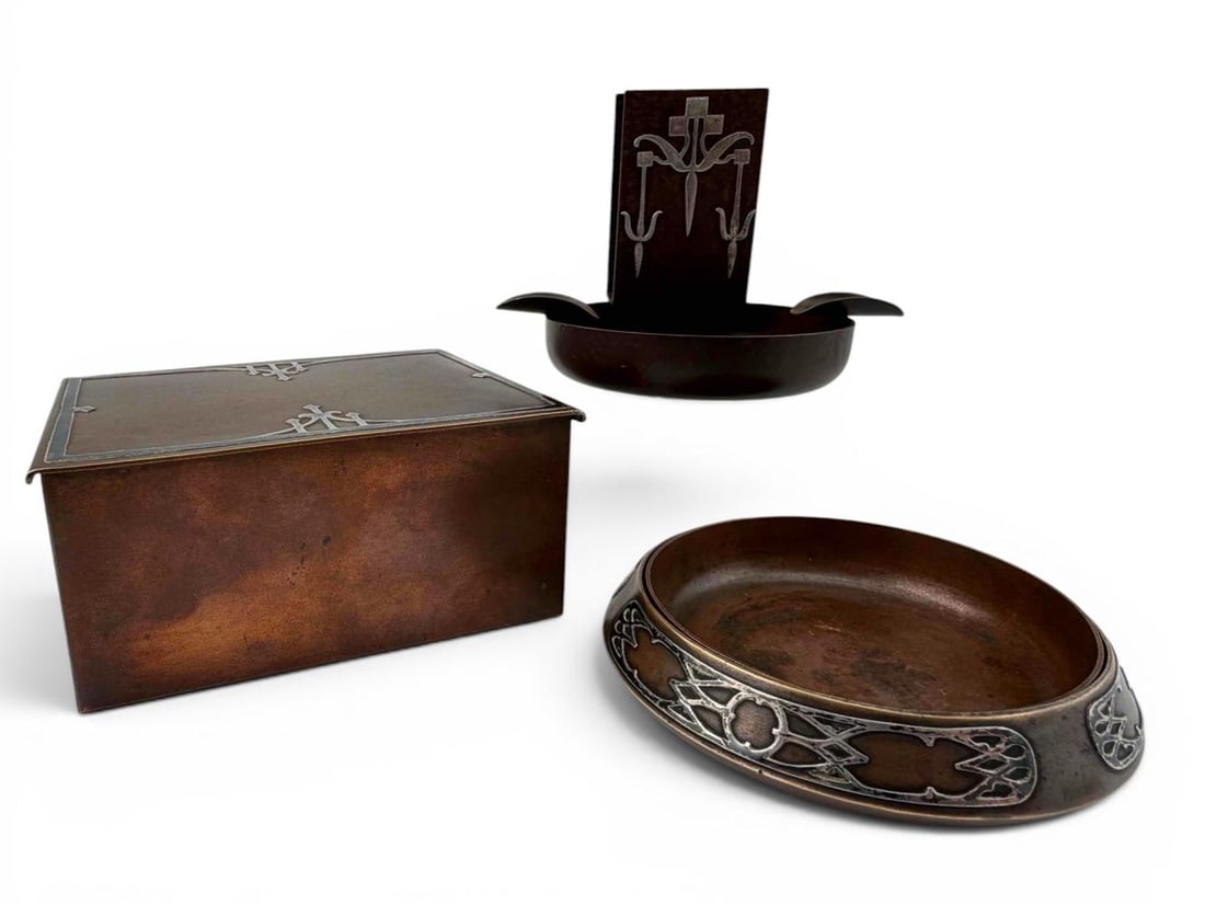 Heintz Sterling On Bronze Arts & Crafts Smoking Accessories (1 of 20)