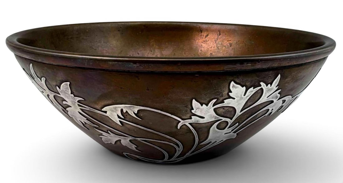 Heintz Sterling On Bronze Arts & Crafts Bowl (1 of 10)