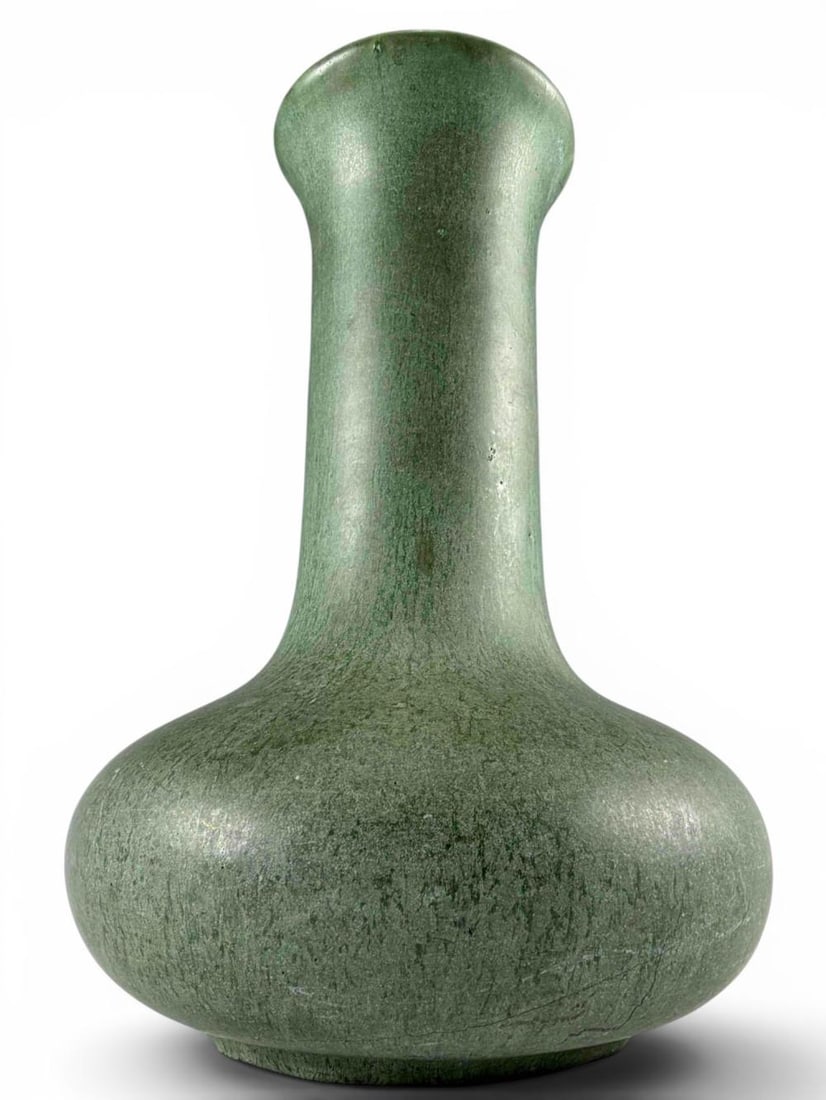 Hampshire Pottery Matte Green Vase, No. 107: Hampshire Pottery Matte Green Vase, No. 107. Marked "Hampshire Pottery 107." Approximately 9.0H x 6.25W in.