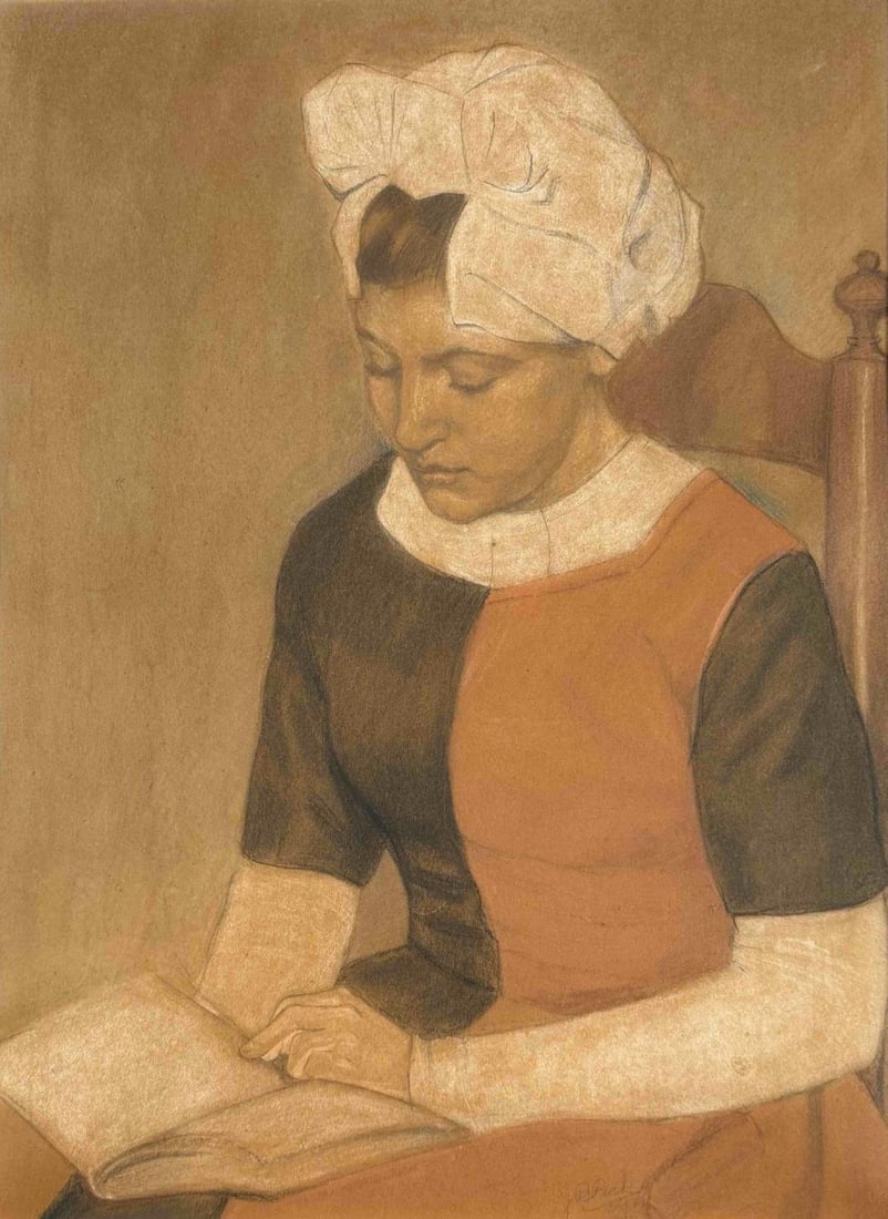Josephine Peck, Portrait Of A Woman Reading, Pastel On Paper, Dated 1909 (1 of 9)