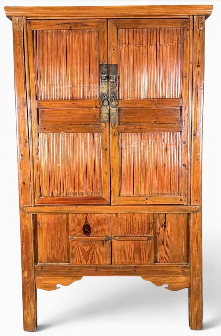 Chinese Cabinet With Reeded Doors And Brass Hardware (1 of 16)
