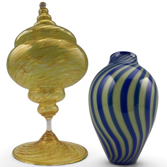 Two Hand Blown Art Glass Vessels (1 of 17)