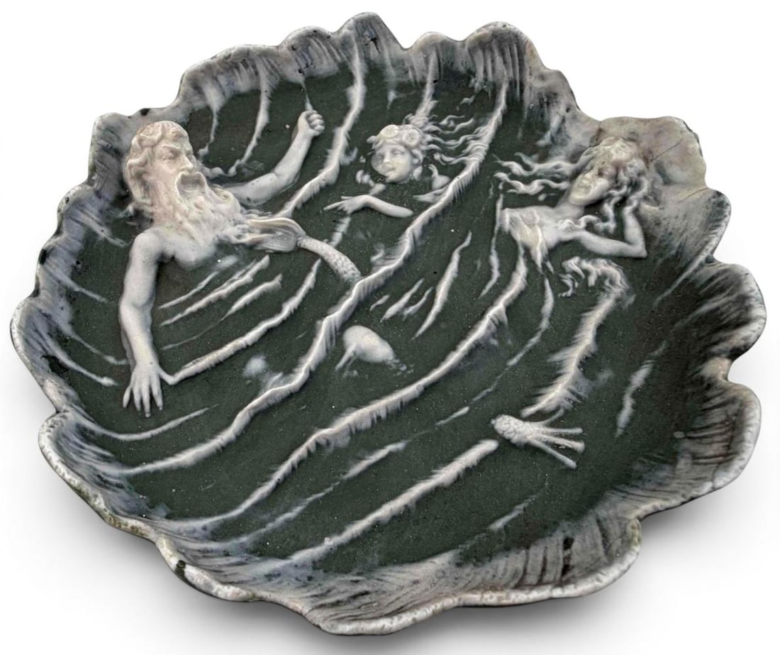 Antique Porcelain Plaque With Mythological Scene, Poseidon & Mermaids (1 of 9)
