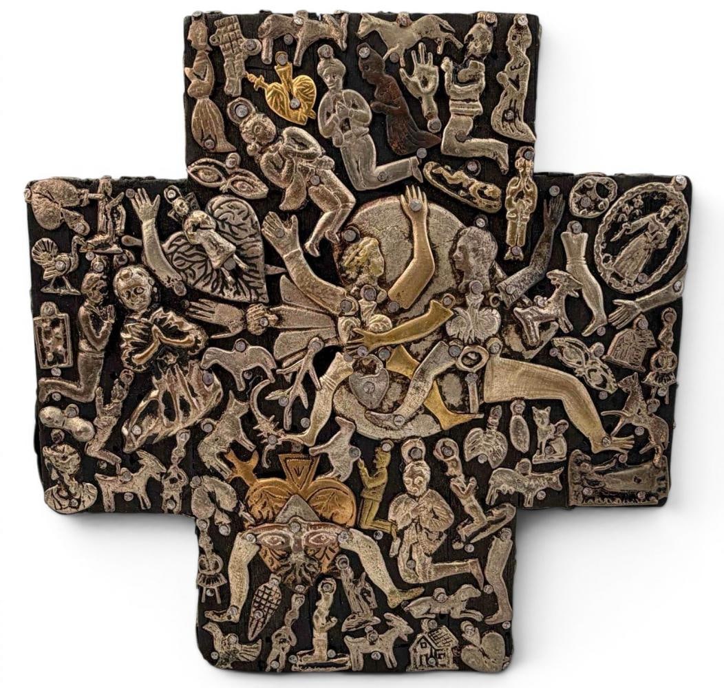 Estela Ogazon (1966-2009), Mexican Folk Art Milagros Cross (1 of 9)