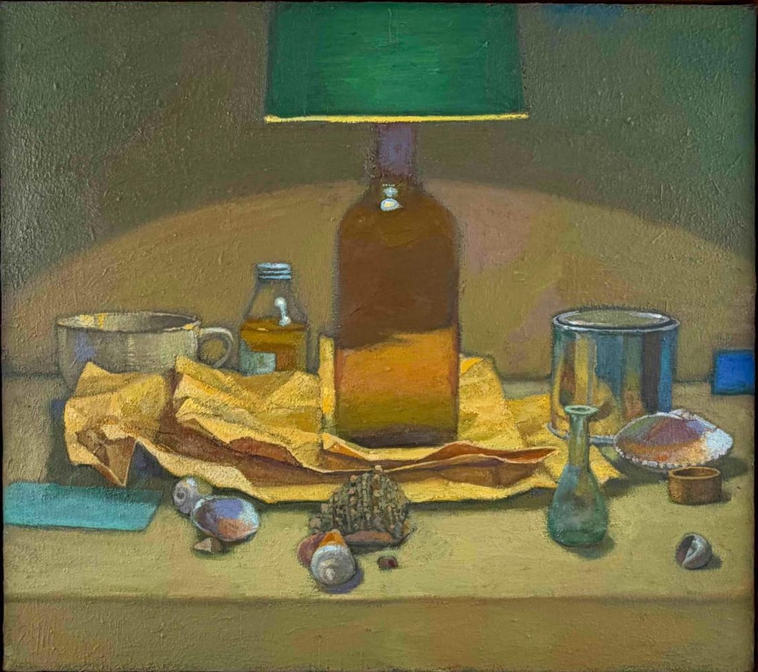 Gillian Pederson-Krag (American, b. 1938), Still Life With Seashells, Oil On Canvas: Gillian Pederson-Krag (American, b. 1938), Still Life With Seashells, Oil On Canvas. Signed on verso. Gillian Pederson-Krag is an American painter and printmaker. She studied at the Art Students Leagu