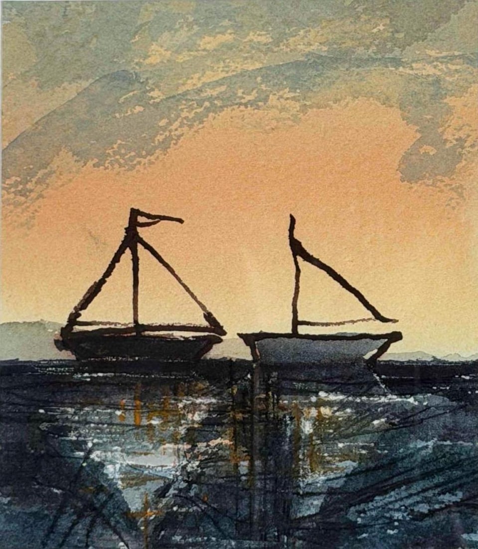 Howard Ikemoto (California, 1939-2020) Wed. Regatta, Watercolor On Paper (1 of 10)