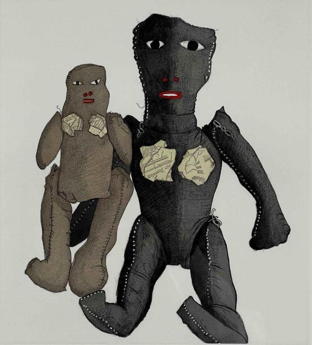Beth Van Hoesen (American, 1926-2010), Haitian Dolls, Etching With Aquatint: Beth Van Hoesen (American, 1926-2010), Haitian Dolls, Etching With Aquatint. Pencil signed lower right. Edition 14/50. As framed approximately 25.5H x 20.5W x 1.0D in. Sheet approximately 17.87H x 14.