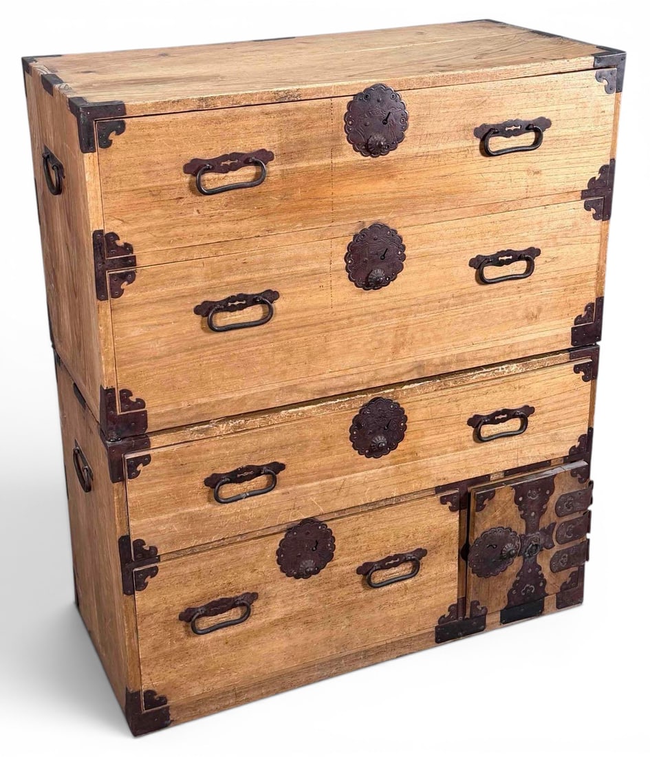 Japanese Iron Mounted Two-Section Tansu Chest (1 of 19)