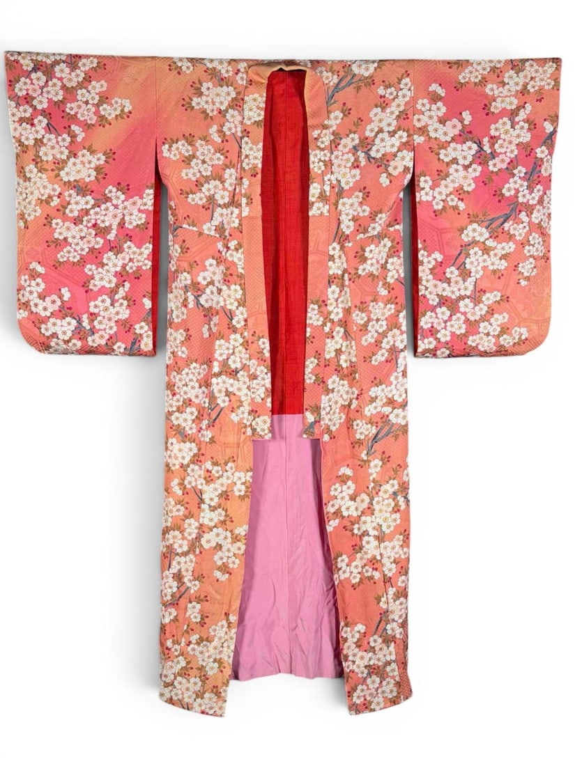 Japanese Silk Cherry Blossom Kimono (1 of 9)