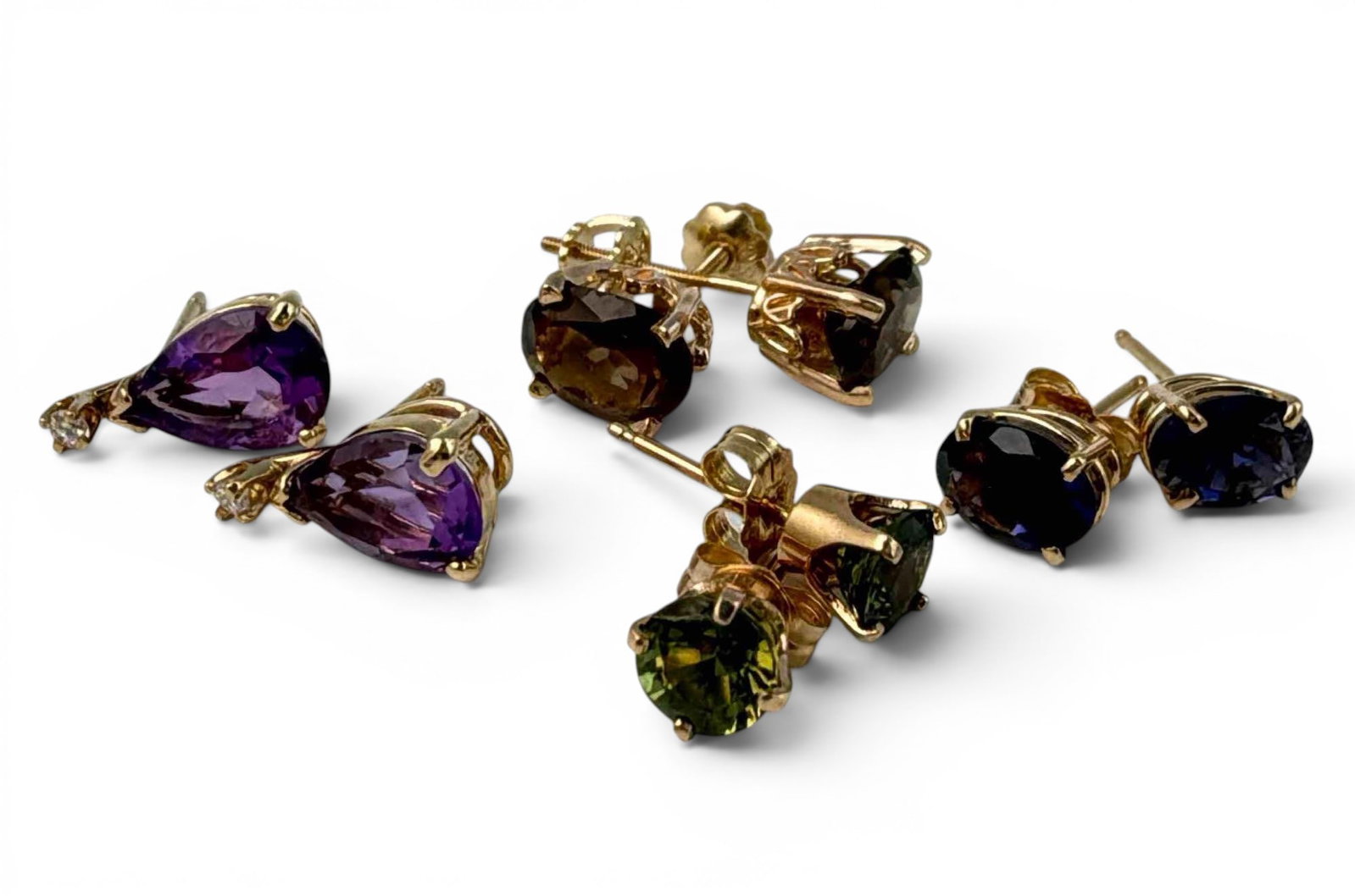 14K Gem Set Earrings - 9