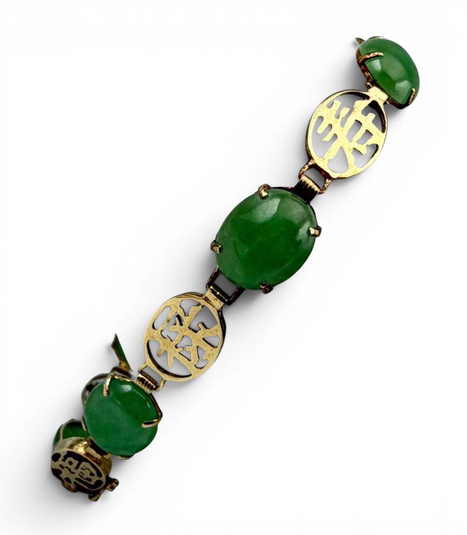 14K Jade Chinese Character Bracelet (1 of 9)