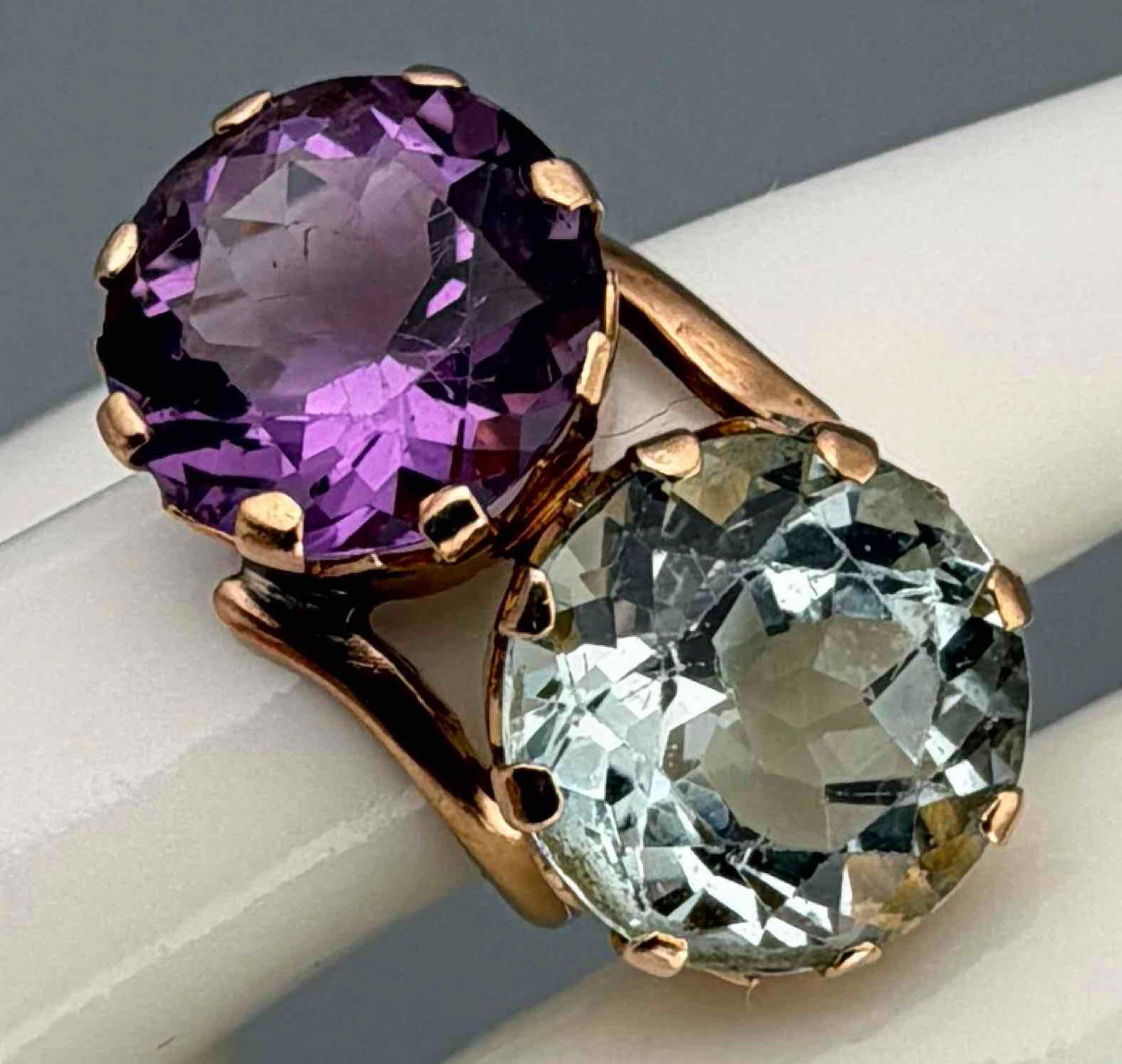 14K Gold Amethyst & Aquamarine Ring (1 of 5)