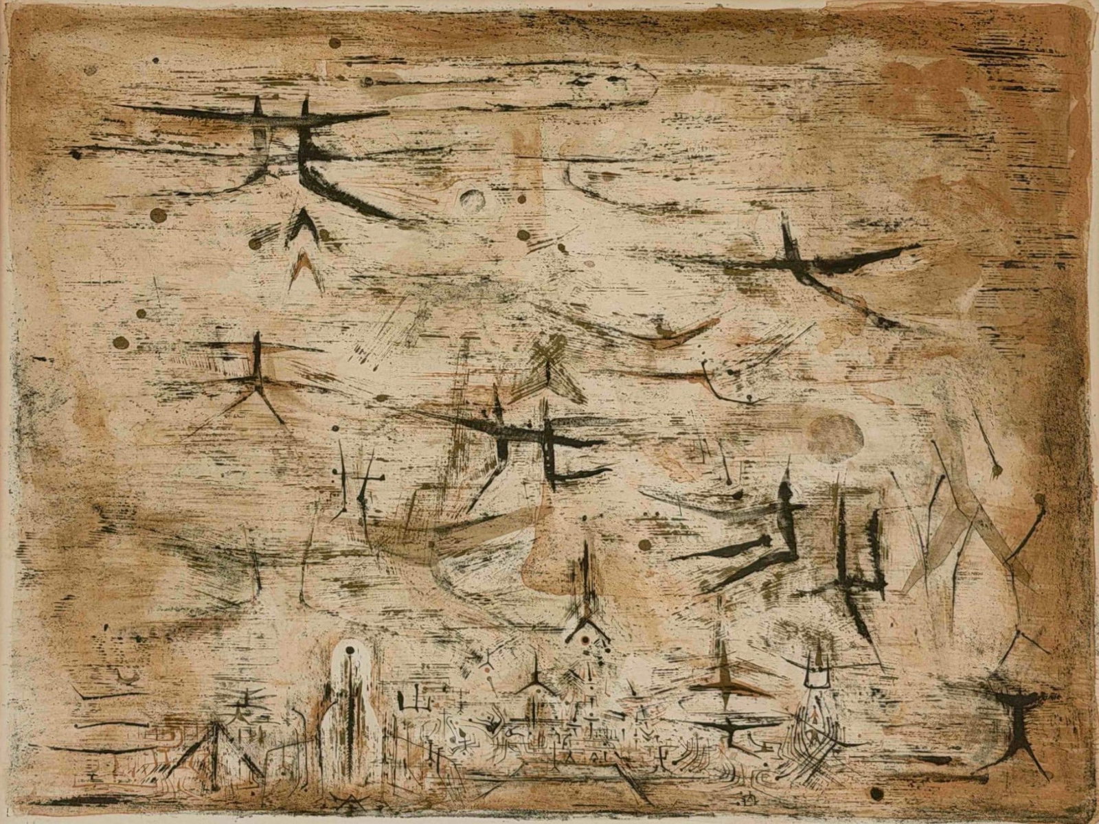 Zao Wou-Ki (Chinese/French, 1920-2013), Ciel de Paris, Color Lithograph (1 of 11)