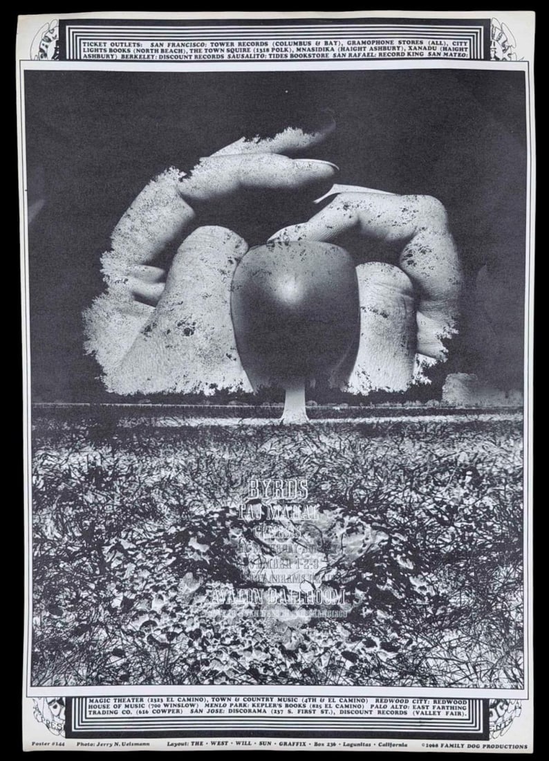 Jerry N. Uelsmann / Family Dog Productions Poster #144, The Byrds at Avalon Ballroom, 1968 (1 of 8)