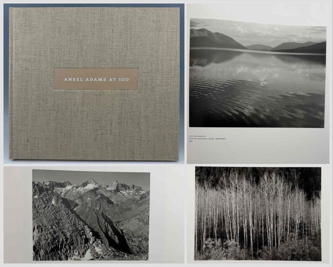 Ansel Adams at 100, Centennial Exhibition Book With Slipcase And Print: Ansel Adams at 100, John Szarkowski, Little, Brown and Company in association with the San Francisco Museum of Modern Art, 2001. Oversized clothbound exhibition volume published in celebration of the 