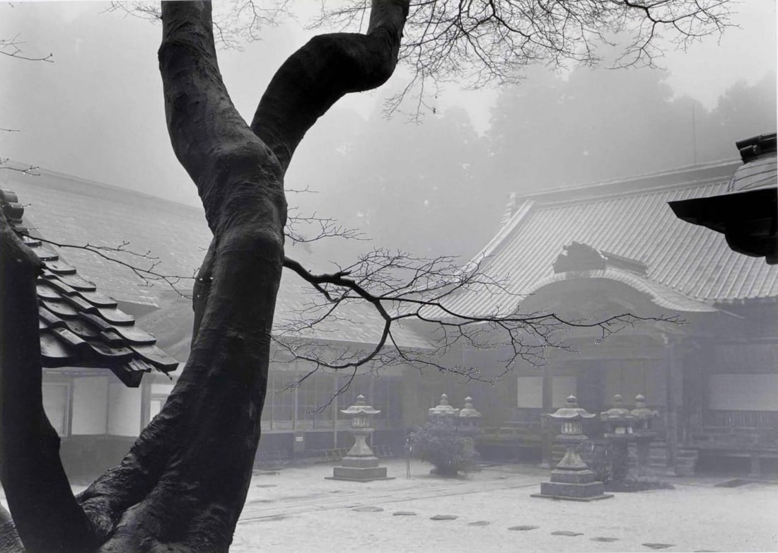 Paul Caponigro (American, 1932-2024), Temple Hiei-San, Kyoto, Special Edition Gelatin Silver Print: Paul Caponigro (American, 1932-2024), Temple Hiei-San, Kyoto, Japan, Special Edition Gelatin Silver Print. Negative date 1976, 1992 Printing. Pencil signed and editioned '22/75' on mount. Stamp on ver