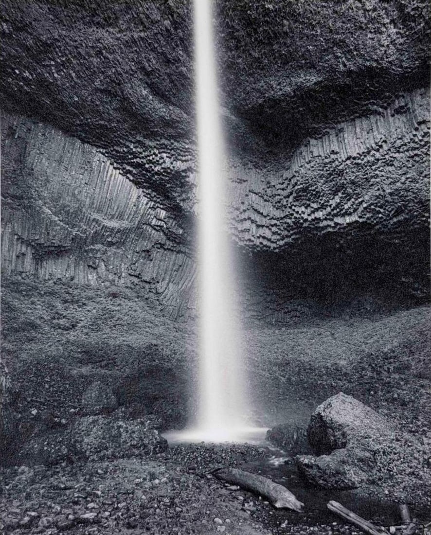 Mark Citret (American, b. 1949), Latourelle Falls, Toned Gelatin Silver Print On Vellum: Mark Citret (American, b. 1949), Latourelle Falls, Toned Gelatin Silver Print on Vellum. Signed, titled, dated 1992, and editioned '3/45' in pencil in the margin. Accompanied by copies of original art