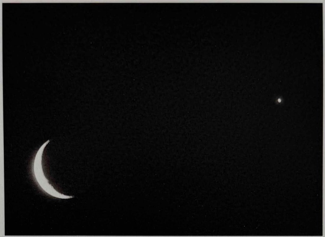 Camille Solyagua (American. b. 1959), Venus & Crescent Moon, Toned Gelatin Silver Print: Camille Solyagua (American. b. 1959), Venus & Crescent Moon, Toned Gelatin Silver Print. Pencil signed and dated in margin. Titled, dated 1996, and editioned '2/45' with artist's stamp on verso. Accom