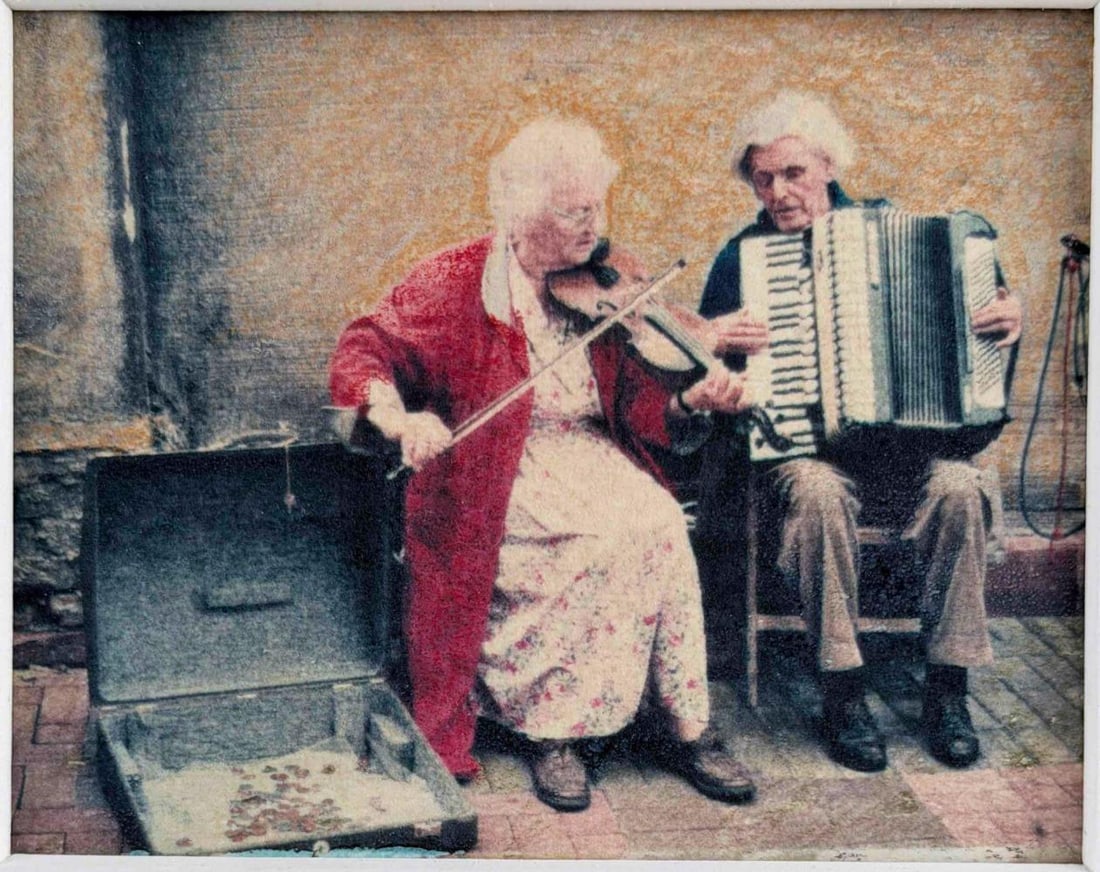 Gypsy Ray (1949-2020), Mrs. & Mr. Goody, Musicians, Ireland, Hand Colored Photographic Print (1 of 9)