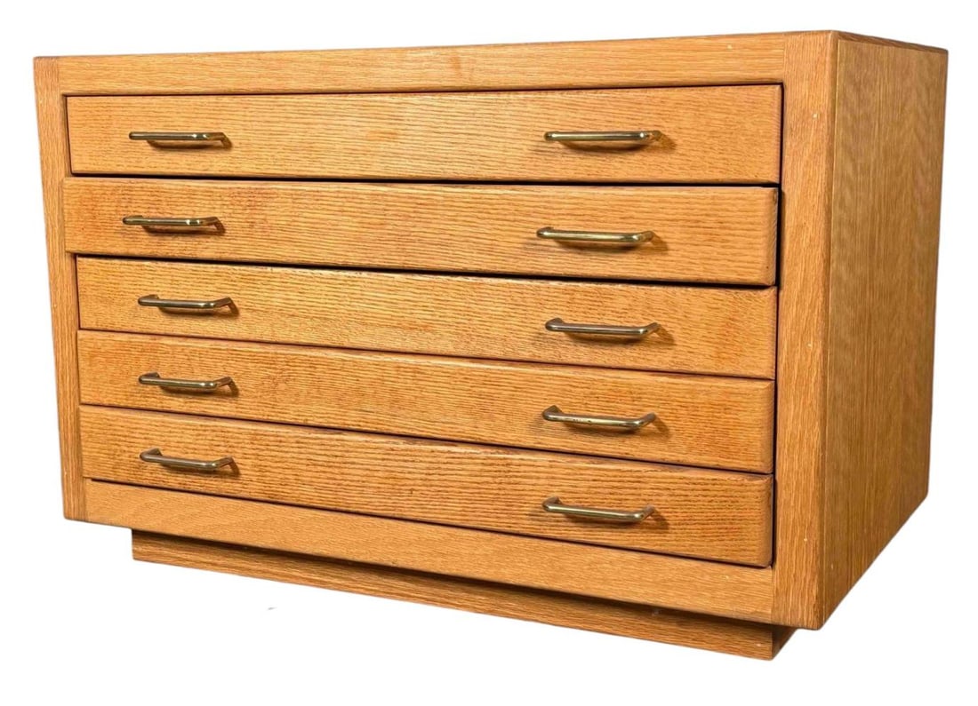 Mid-Century Modern Style Five Drawer Flat File Cabinet (1 of 9)