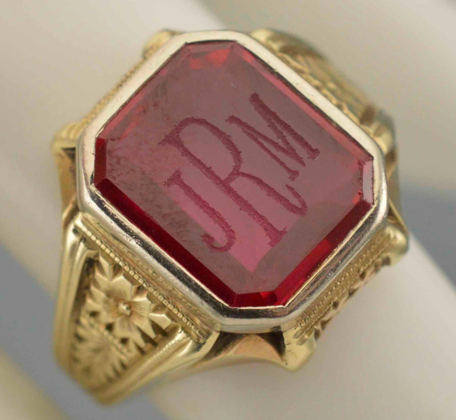 14K Ruby Signet Ring - 4
