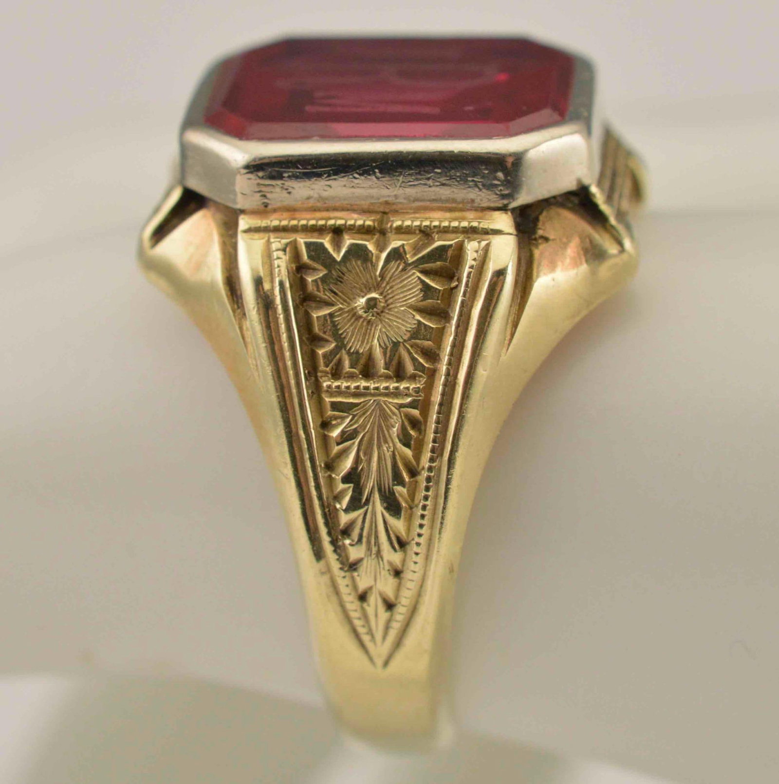 14K Ruby Signet Ring - 6