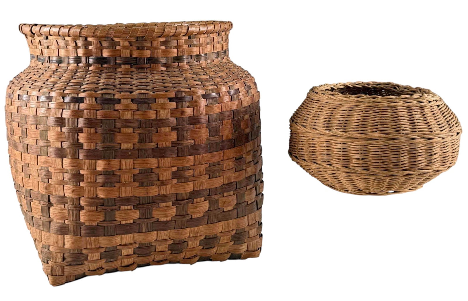 Two Cherokee Woven Baskets