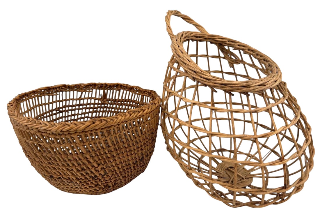 Two Hupa/Yurok Native American Openwork Baskets (1 of 15)