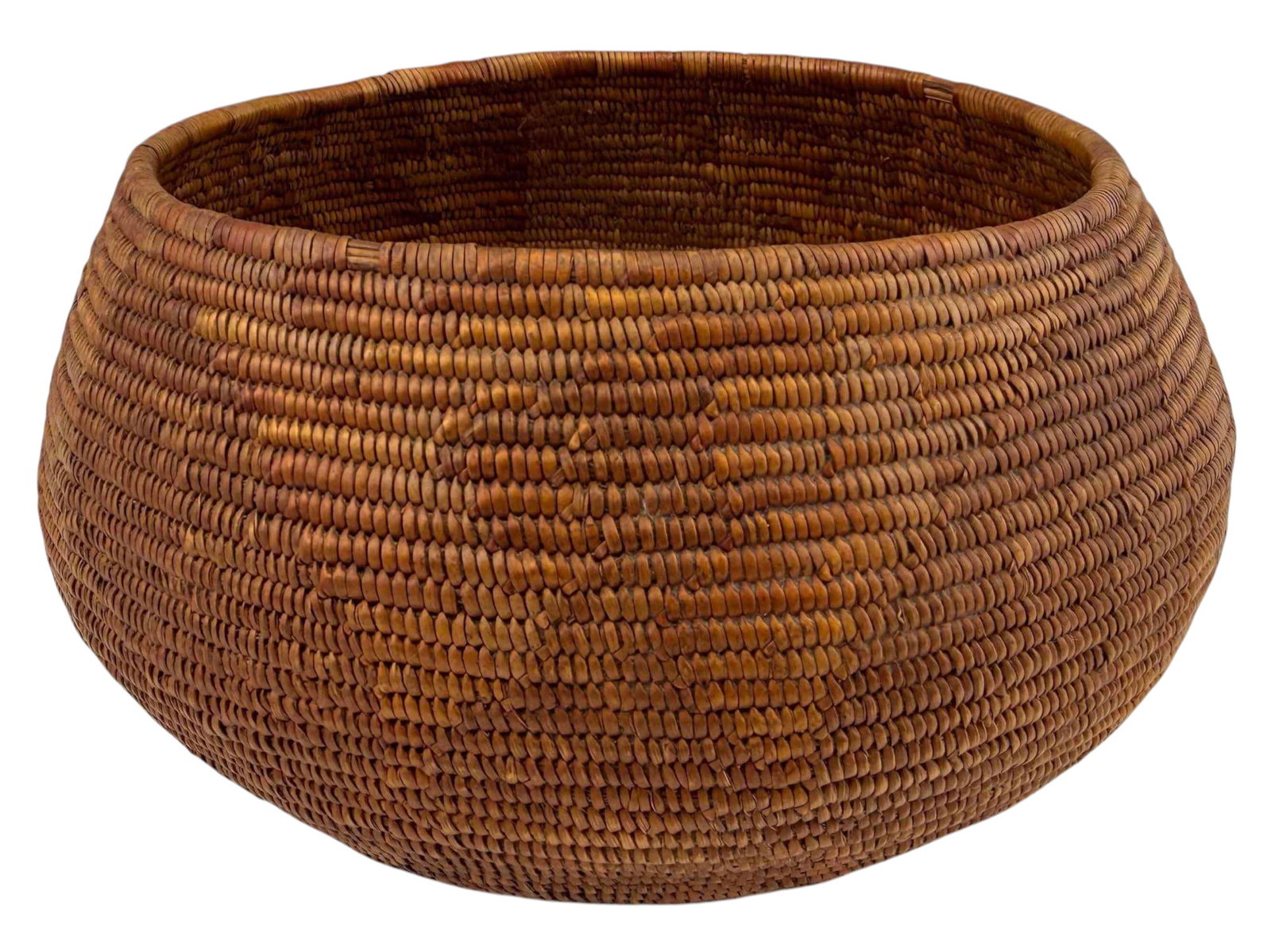 Kumeyaay Coiled Acorn Storage Basket With Bird Motif (1 of 12)