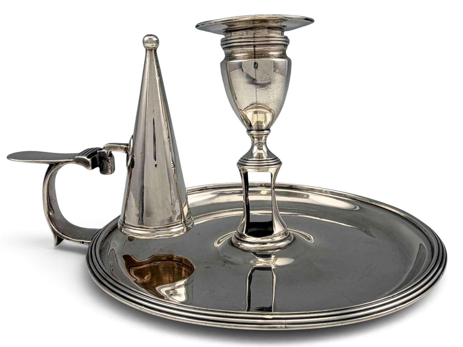 George III Sterling Silver Chamberstick With Candle Snuffer, John Mewburn (1 of 10)