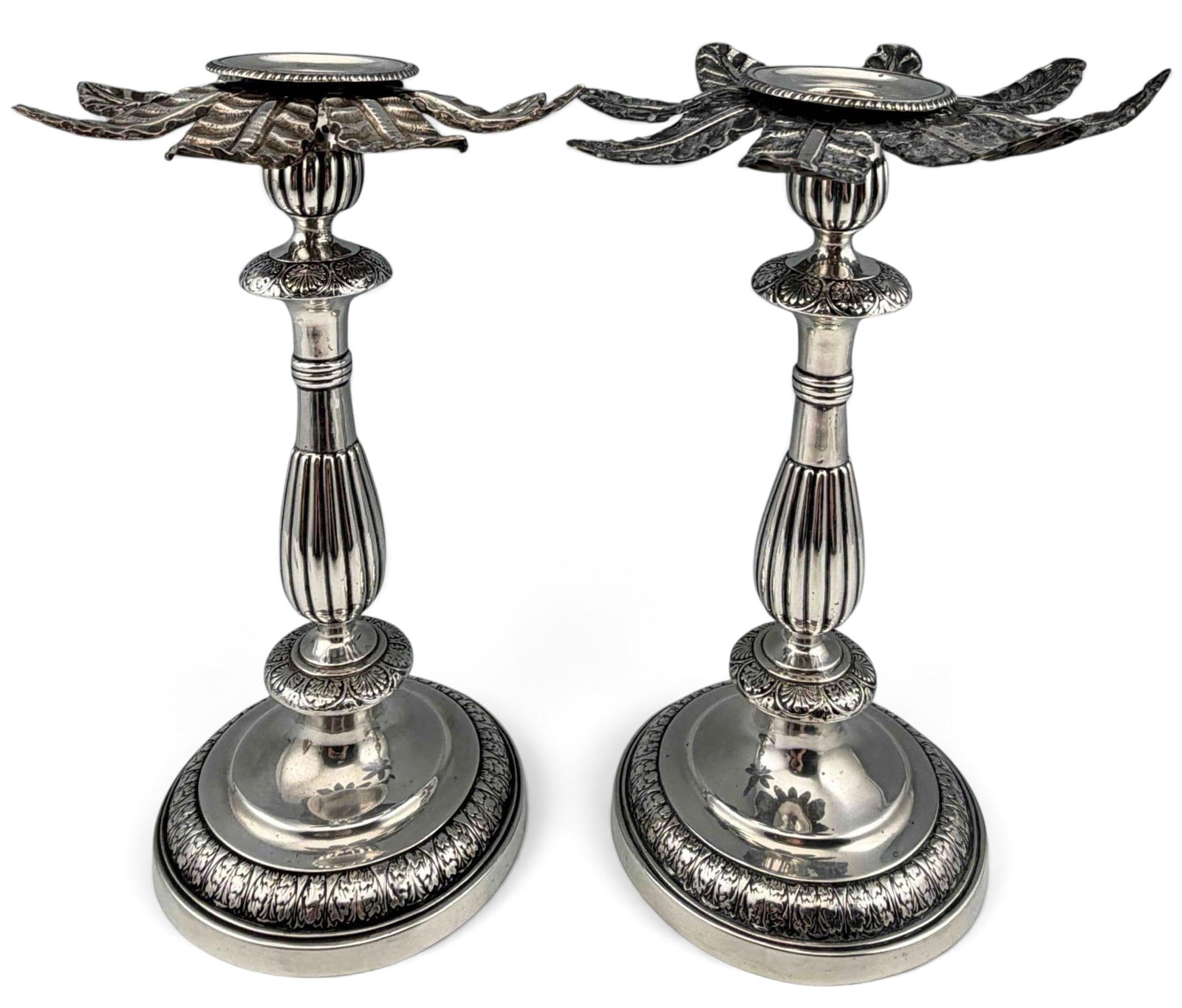 Johann Wilhelm Ludwig, Pair Of Russian Silver Candlesticks, 1832 (1 of 13)