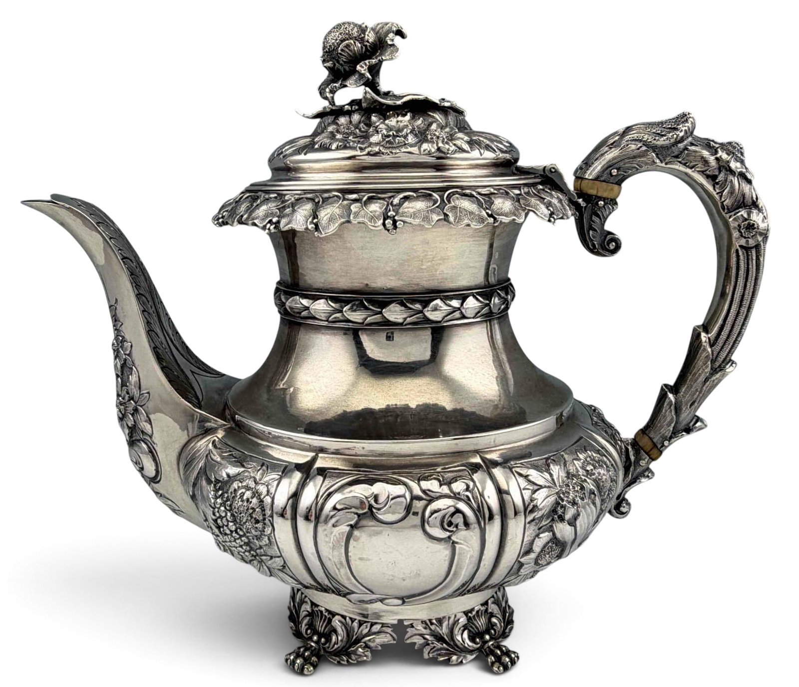 George IV Sterling Silver Teapot, Charles Fox II (1 of 12)